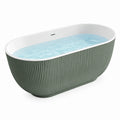 Freistehende Acryl-Badewanne 170 × 75 × 58 cm Dunkelgrün/Weiß mit geriffelter Oberfläche