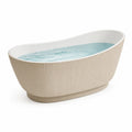Freistehende Acryl-Badewanne 170 × 75 × 58 cm, Elfenbein/Weiß, geriffelte Oberfläche