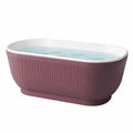 Freistehende Acryl-Badewanne 170 × 75 × 58 cm Aubergine/Weiß mit geriffelter Außenfläche