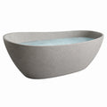 Freistehende ovale Badewanne aus Beton in Grau, 170 × 80 × 55 cm