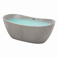 Freistehende ovale Badewanne aus Mineralguss in Betonoptik, Grau, 170 × 80 × 58 cm
