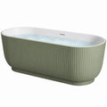 Freistehende Acryl-Badewanne 170 × 75 × 58 cm mit geriffelter Außenfläche, Grün/Weiß